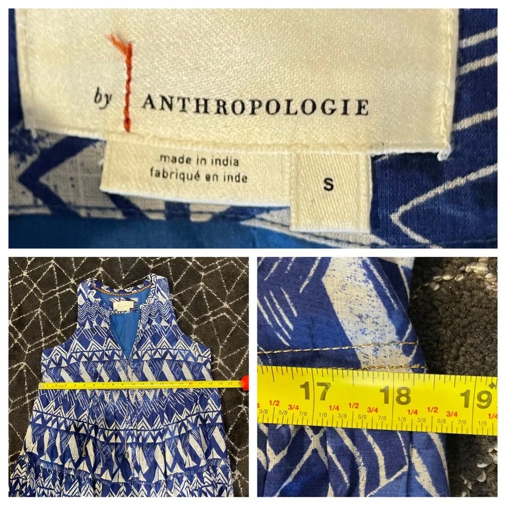 Anthropologie Tiered Abstract Maxi Dress